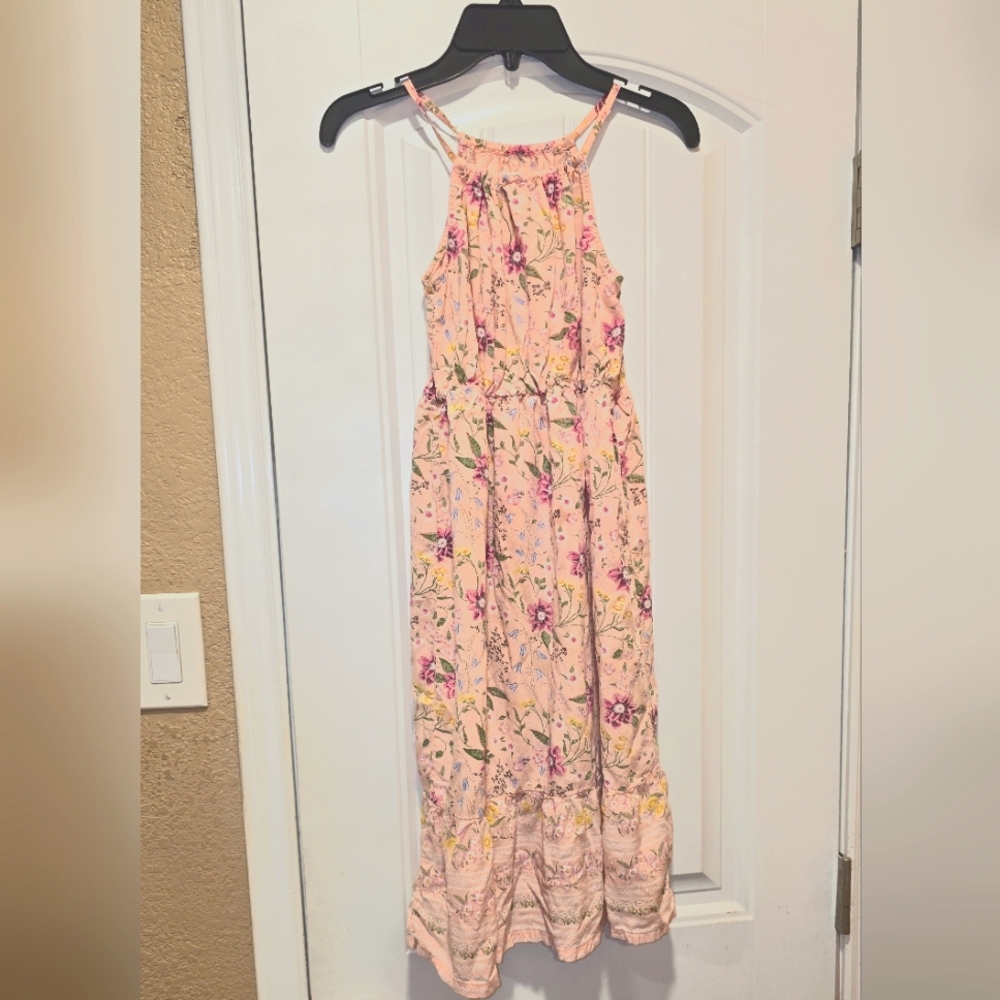 Floral Pink Halter Dress